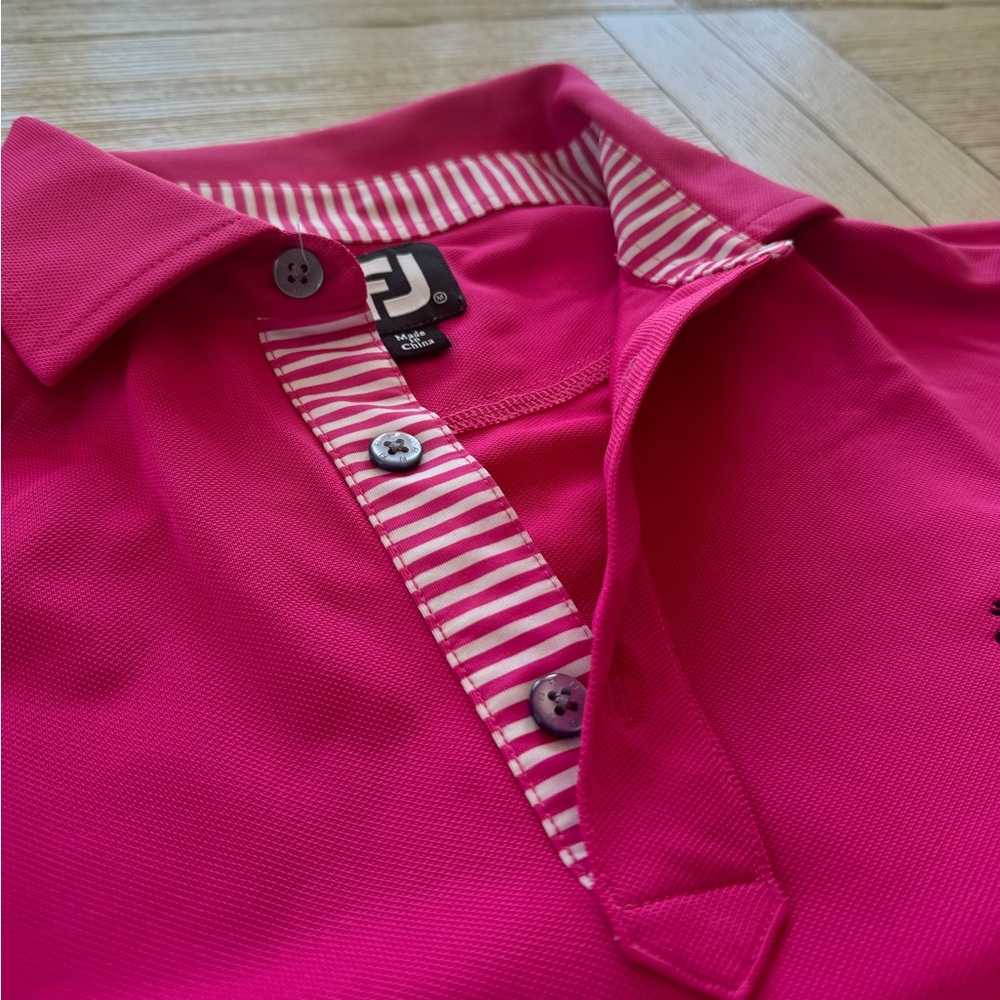 Footjoy Men’s Pink Short-sleeve Golf Shirt Size M